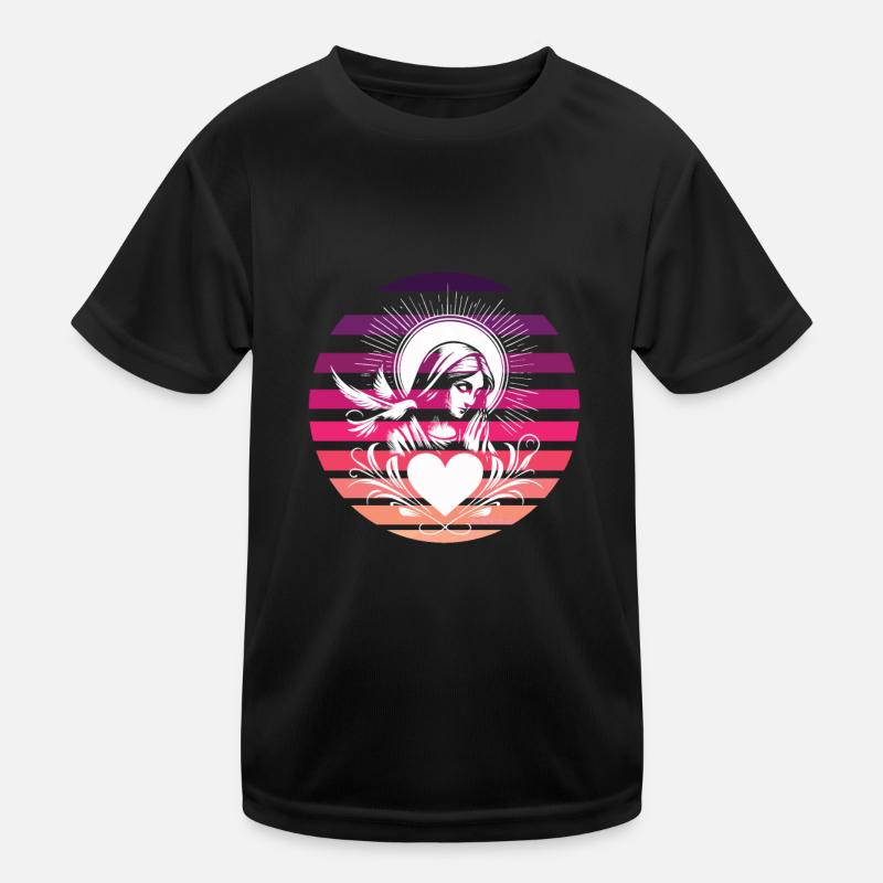 Sinnliches Maria Mutter Gottes Retro Design Kinder Funktions-T-Shirt