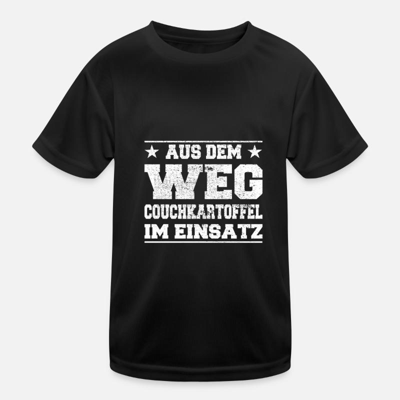 Hors du chemin Couch Potato en utilisation Design T-shirt sport Enfant