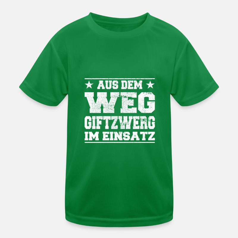Aus dem Weg Giftzwerg im Einsatz Design Kinder Funktions-T-Shirt