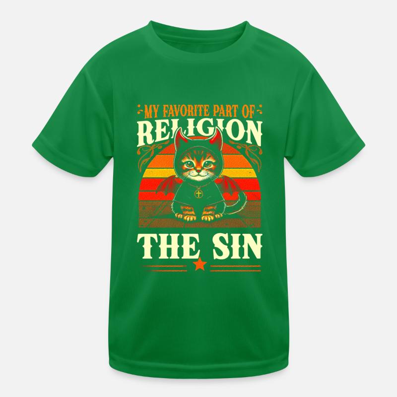 Retro Devil Cat Der Beste Von Religion Kinder Funktions-T-Shirt