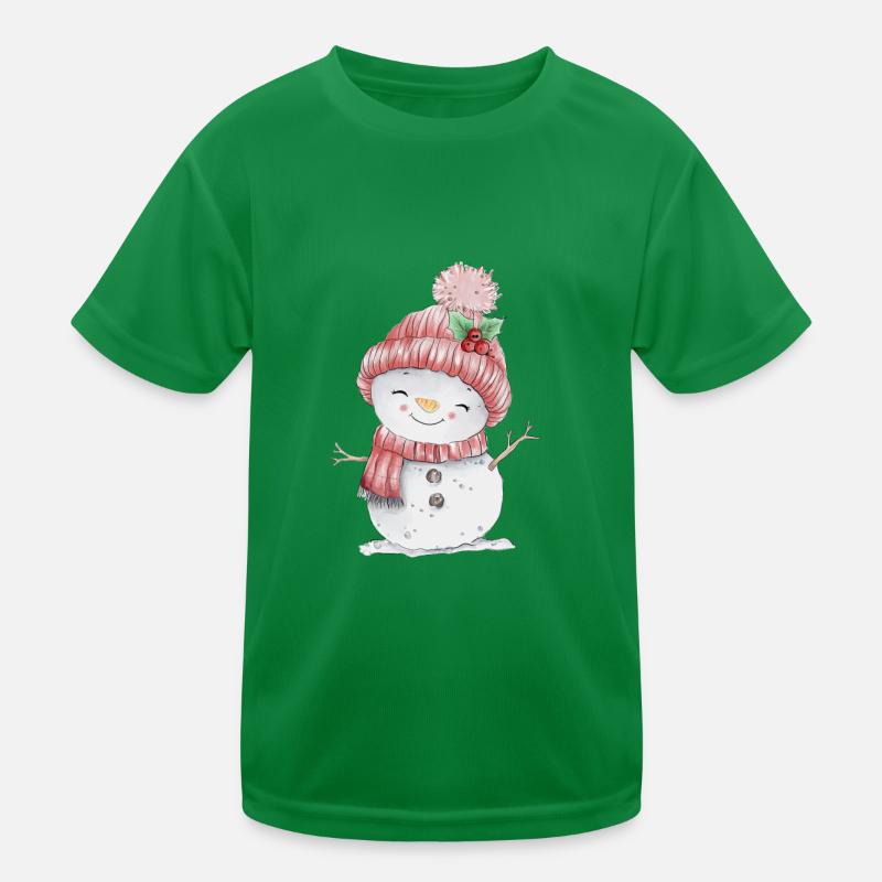 Fröhlicher Schneemann Kinder Funktions-T-Shirt