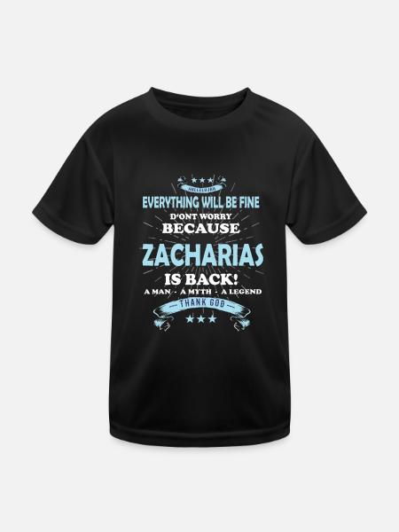Everything will be fine Zacharias Is back - Kinder Funktions-T-Shirt - Schwarz - Vorne