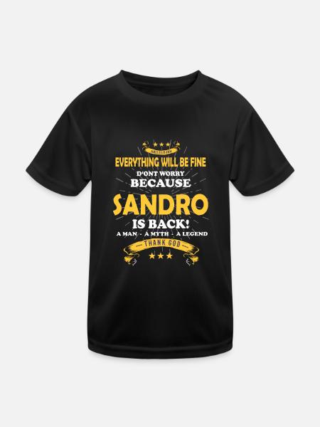Tout ira bien Sandro est de retour - T-shirt sport Enfant - noir - Devant