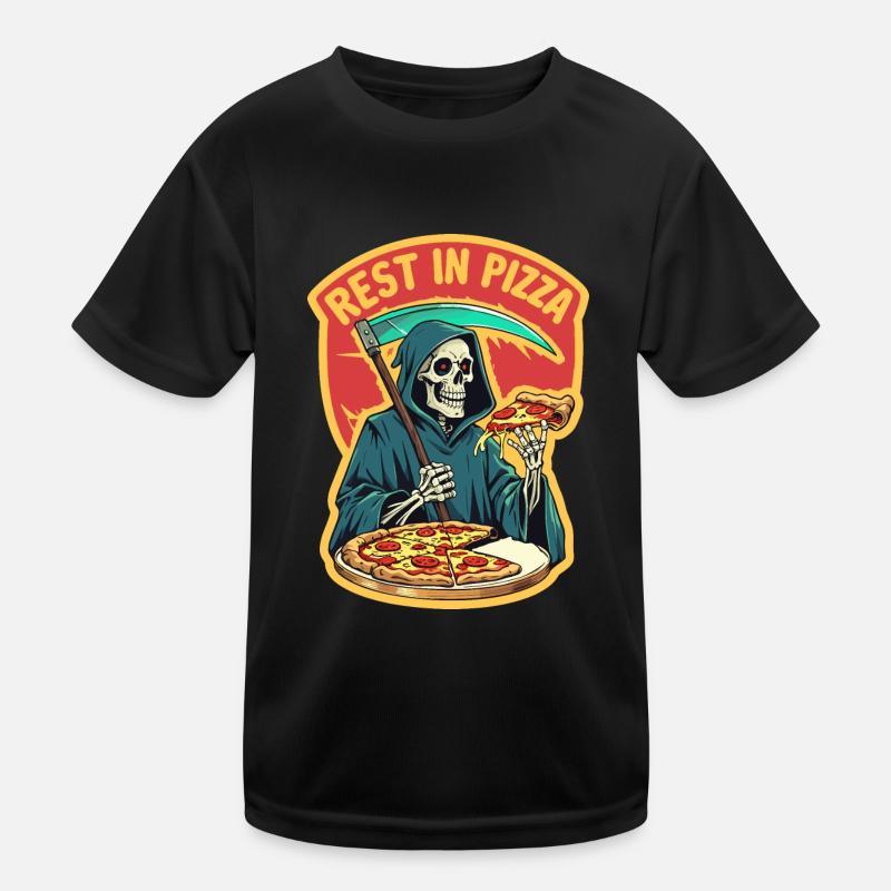 Ruhe in der Pizza Kinder Funktions-T-Shirt