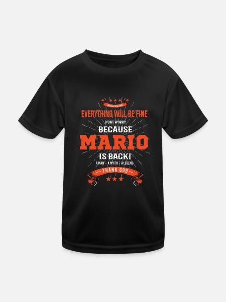 Everything will be fine Mario Is back - Kids Functional T-Shirt - black - Front