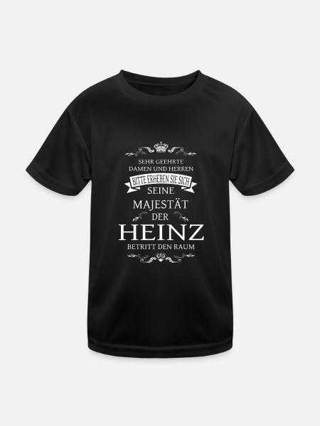 Seine Majestät der Heinz betritt den Raum - Kinder Funktions-T-Shirt - Schwarz - Vorne