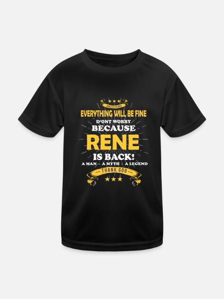 Everything will be fine Rene Is back - Kinder Funktions-T-Shirt - Schwarz - Vorne