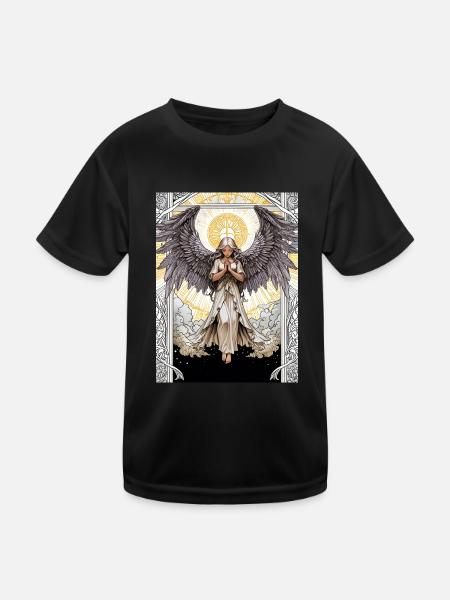Das Flüstern des Erzengels - Kinder Funktions-T-Shirt - Schwarz - Vorne