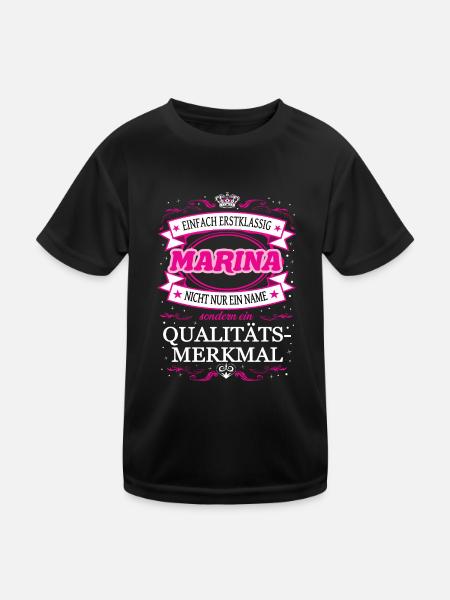Qualitätsmerkmal Marina einfach Erstklassig - Kinder Funktions-T-Shirt - Schwarz - Vorne