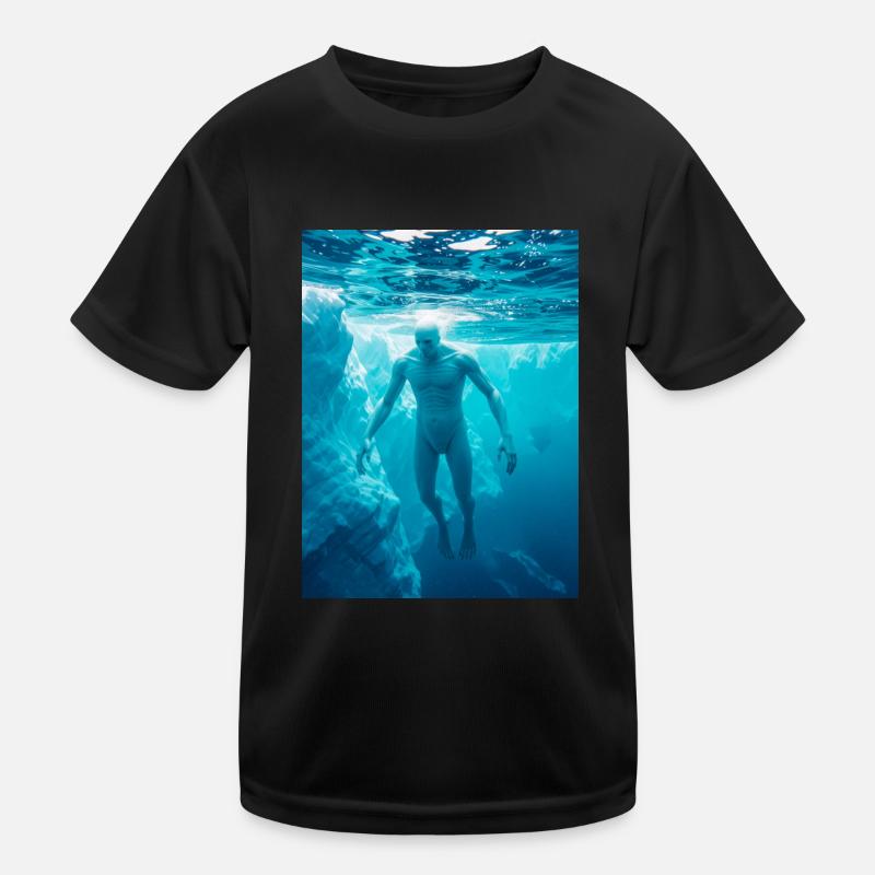 Ningen, modernes antarktisches humanoides Meer kryptidisches Lege Kinder Funktions-T-Shirt