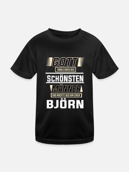 Bjorn, le plus bel homme, façonné par Dieu Design - T-shirt sport Enfant - noir - Devant