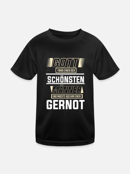 Gernot der schönste Mann von Gott geformt Design - Kinder Funktions-T-Shirt - Schwarz - Vorne