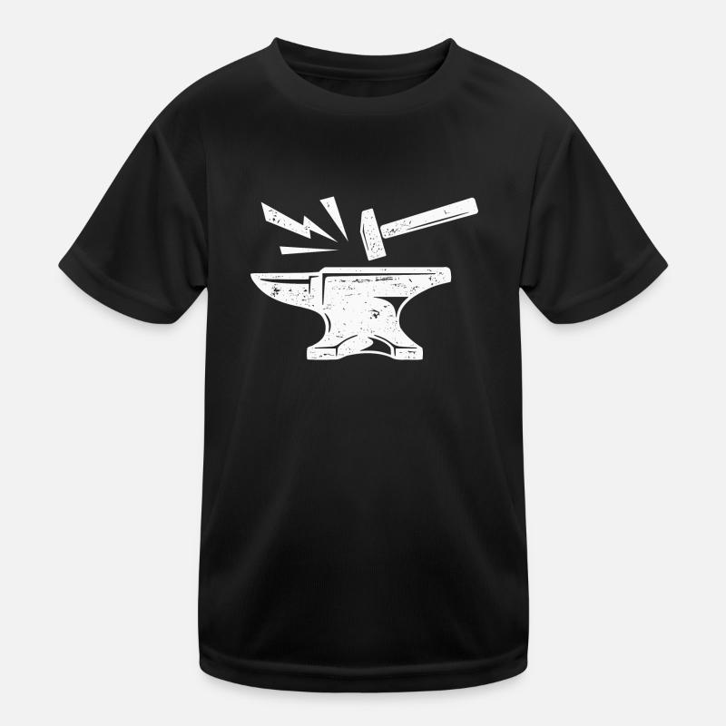 Anvil Hammer Blacksmith Metalworker Farrier Kids Functional T-Shirt