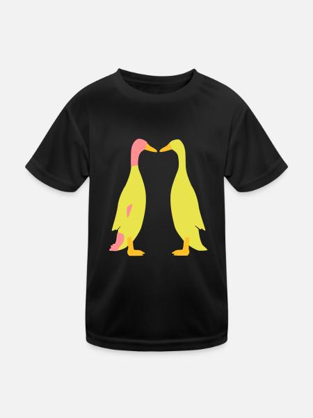 Ente und Ente Vektor - Kinder Funktions-T-Shirt - Schwarz
