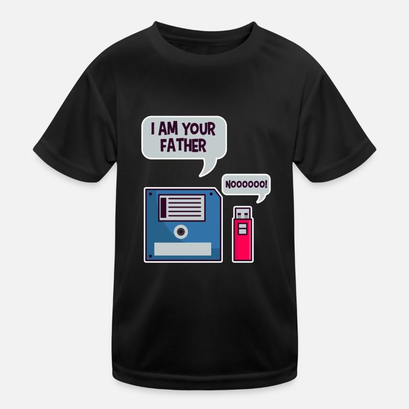 USB Floppy Disk Geek Shirt Computer Nerd lustig - Kinder Funktions-T-Shirt - Schwarz
