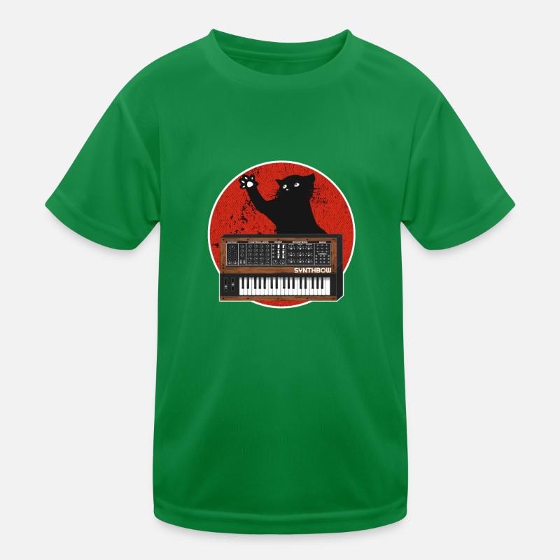 Analog Synthesizer Cat Retro Japan Synths Gift Kids Functional T-Shirt
