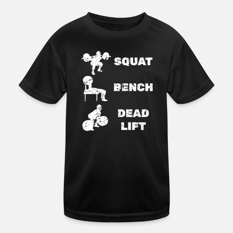 Powerlifting Trio de force Squat Bench Deadlift T-shirt sport Enfant