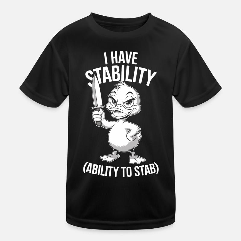 Canard d’humour noir avec couteau T-shirt sport Enfant