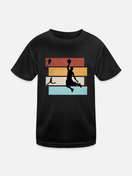Basketball Basketballer - Kinder Funktions-T-Shirt - Schwarz