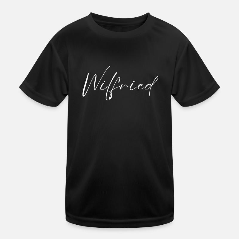 Wilfried Name mit W Jungenname Geburt Baby Shower Kinder Funktions-T-Shirt