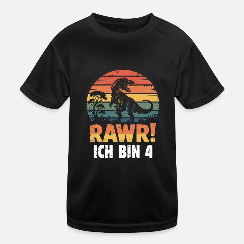 Rawr! ich bin 4 Jahre Kinder Funktions-T-Shirt