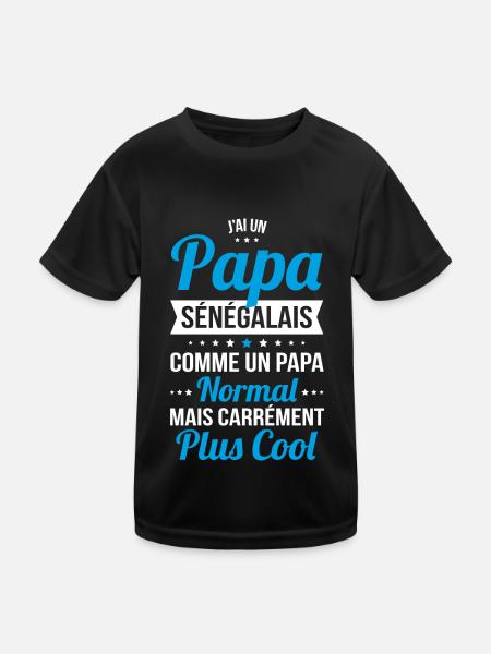 J'ai un papa Sénégalais plus cool - T-shirt sport Enfant - noir - Devant