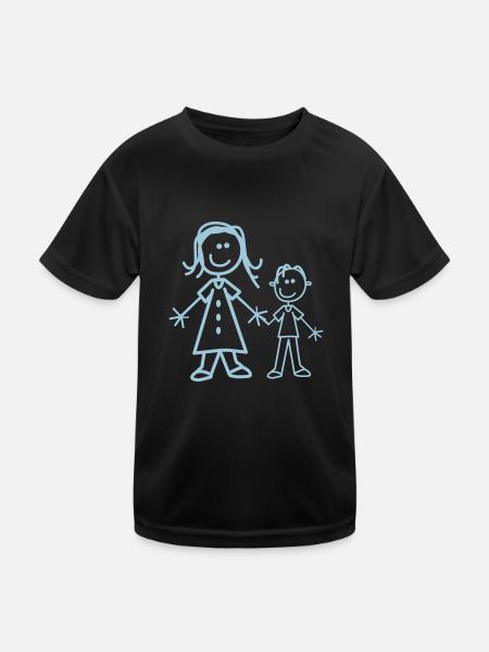 Große Schwester - Kinder Funktions-T-Shirt - Schwarz - Vorne