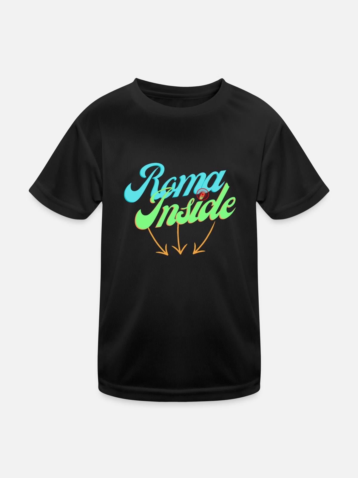 Rom Inside - Kinder Funktions-T-Shirt - Schwarz - Vorne