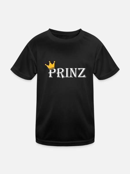 Prinz - Kinder Funktions-T-Shirt - Schwarz - Vorne
