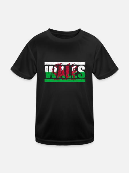 Wales - Kids Functional T-Shirt - black - Front