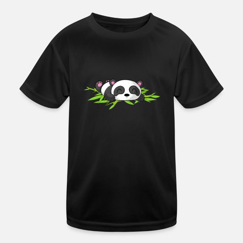 Sleeping Comic Panda - T-shirt sport Enfant - noir