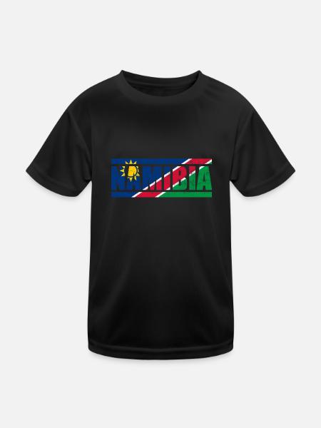 Namibia - Kinder Funktions-T-Shirt - Schwarz - Vorne