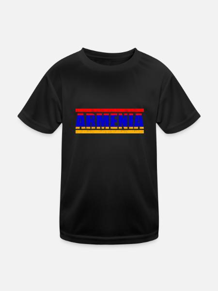 Armenien - Kinder Funktions-T-Shirt - Schwarz - Vorne