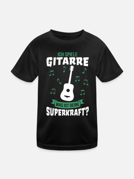 Gitarrenspieler Gitarre Gitarre Hobby Geschenk - Kinder Funktions-T-Shirt - Schwarz - Vorne