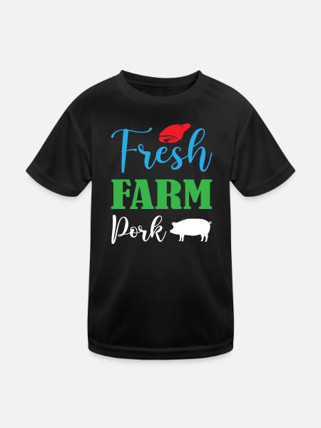 Fresh Farm Pork - Kids Functional T-Shirt - black - Front