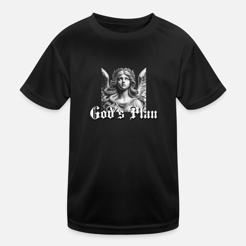 God's Plan Angel Statue - God's Plan Kids Functional T-Shirt