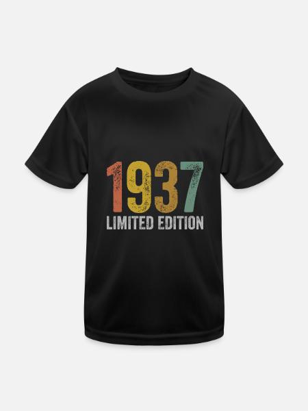 Vintage 1937 Limited Edition Birthday - Kids Functional T-Shirt - black - Front