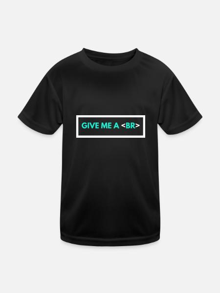 Codage Humour Drôle Programmeur Cadeau HTML Break Tag - T-shirt sport Enfant - noir - Devant