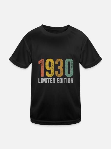 Vintage 1930s Limited Edition Birthday - Kids Functional T-Shirt - black - Front