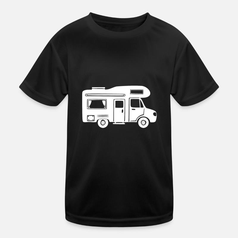 Motorhome Camping Caravan - Kids Functional T-Shirt - black