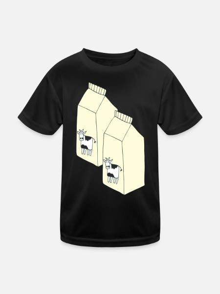 tetrapack milch - Kinder Funktions-T-Shirt - Schwarz - Vorne