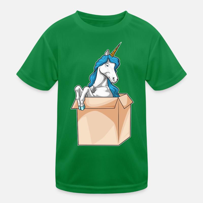 Einhorn Karton Kinder Funktions-T-Shirt