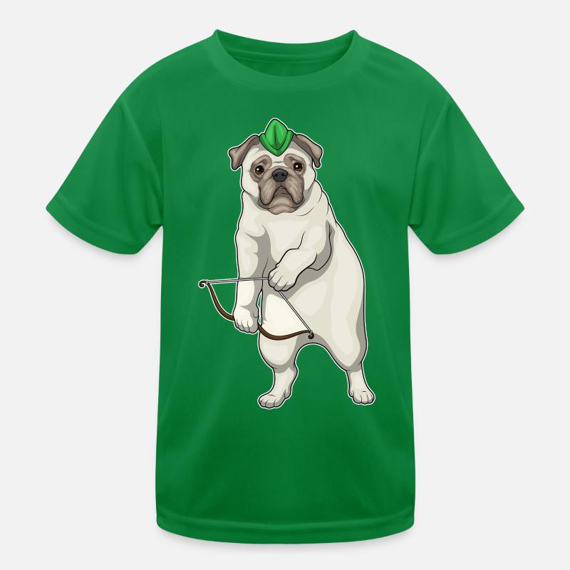 Mops Bogenschütze Bogen Kinder Funktions-T-Shirt