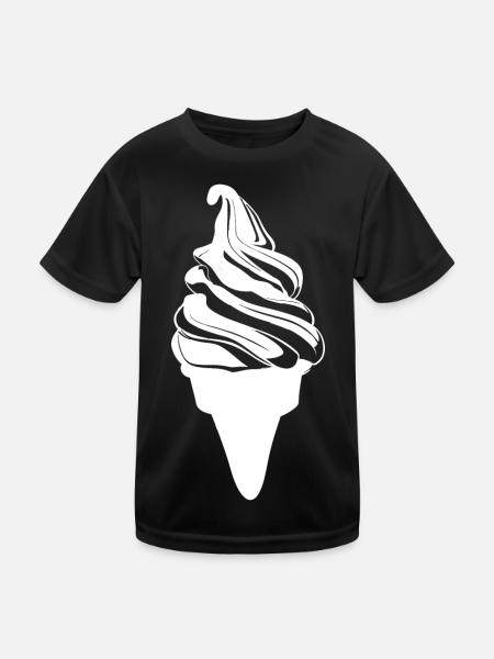 Softeis - Kinder Funktions-T-Shirt - Schwarz - Vorne