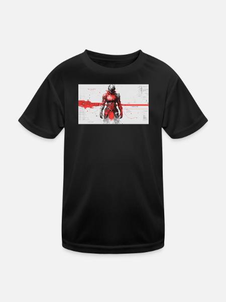 Samouraï Cyber Futuriste - T-shirt sport Enfant - noir - Devant
