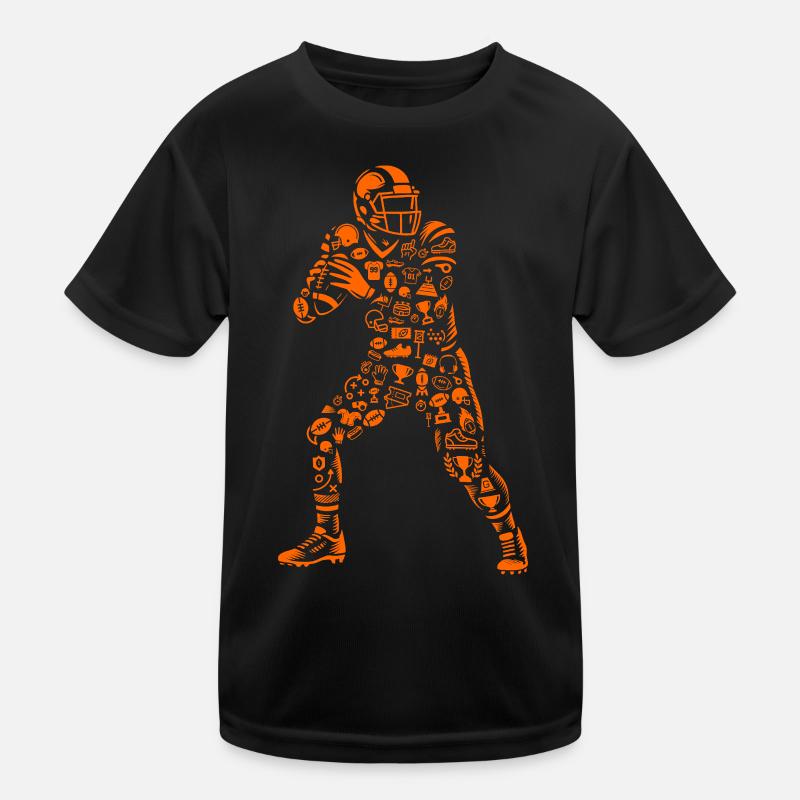Football Quarterback Icon Pattern Design Kids Functional T-Shirt