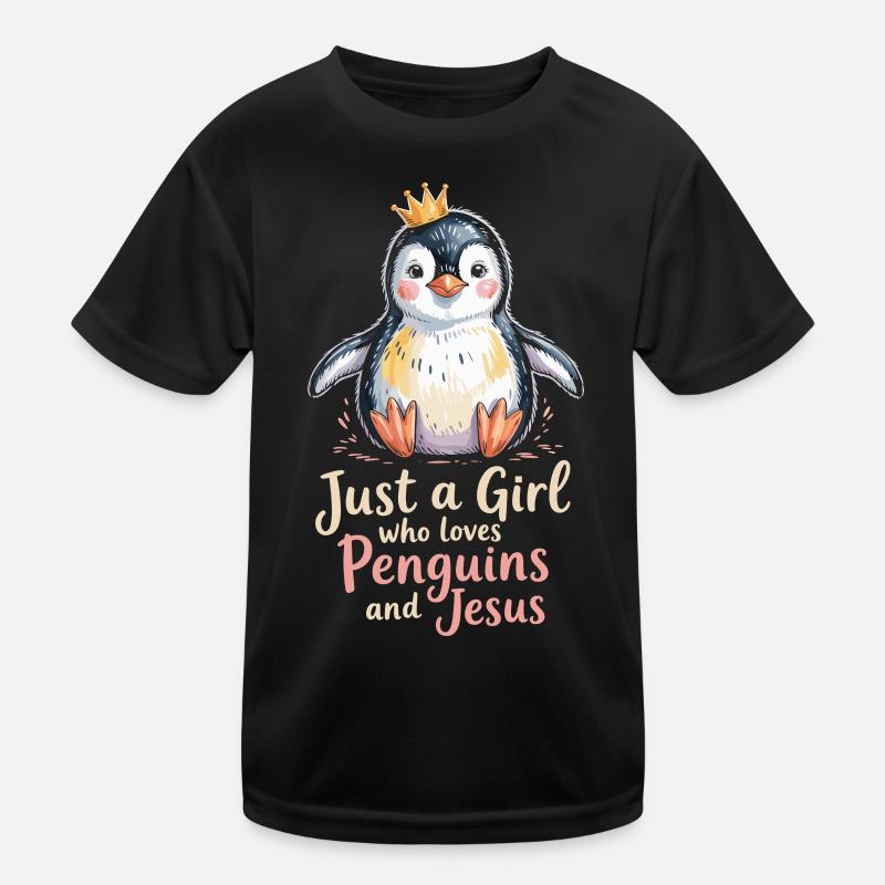 Königlicher Pinguin: Liebe zu Jesus Kinder Funktions-T-Shirt
