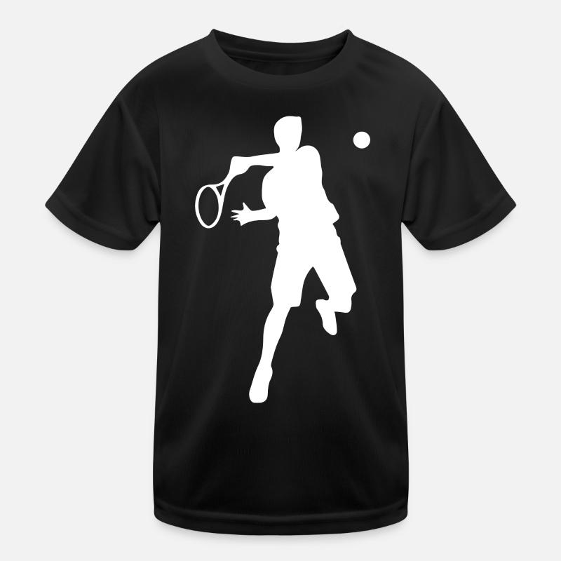 Tennis Player Backhand Silhouette Minimalist Kids Functional T-Shirt