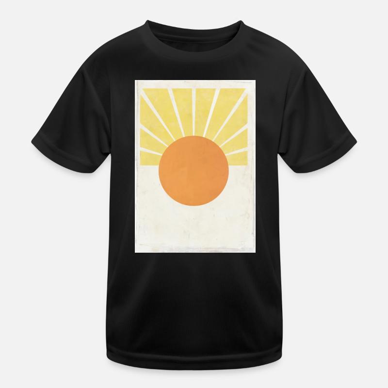 Sonne - Kinder Funktions-T-Shirt - Schwarz