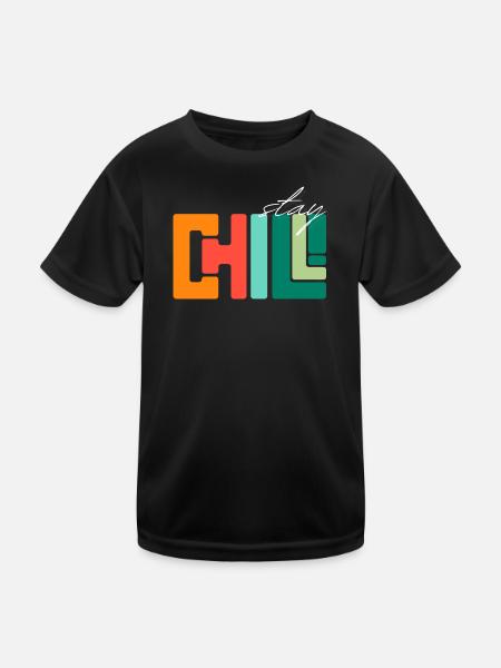Bleib cool - Kinder Funktions-T-Shirt - Schwarz - Vorne